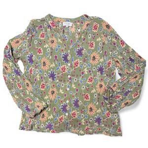 Olivia James the Label Floral Button Front Blouse size XS